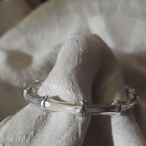 Tiffany & Co Sterling Silver Bamboo Bangle Bracelet - Picture 7 of 15
